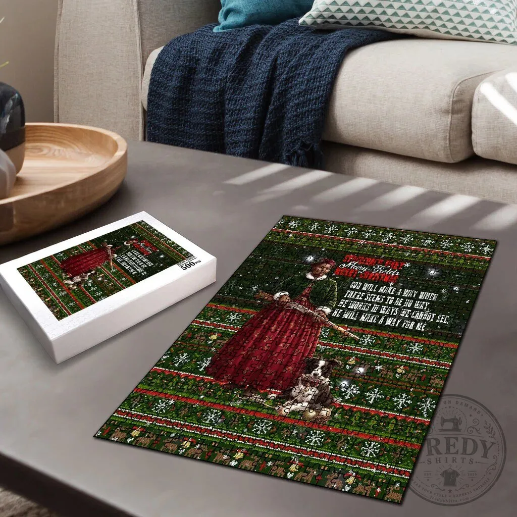 Stagecoach Mary Fields Ugly Christmas Sweater Style Jigsaw Puzzle 8 Stagecoach Mary Fields Ugly Christmas Sweater Style Jigsaw Puzzle