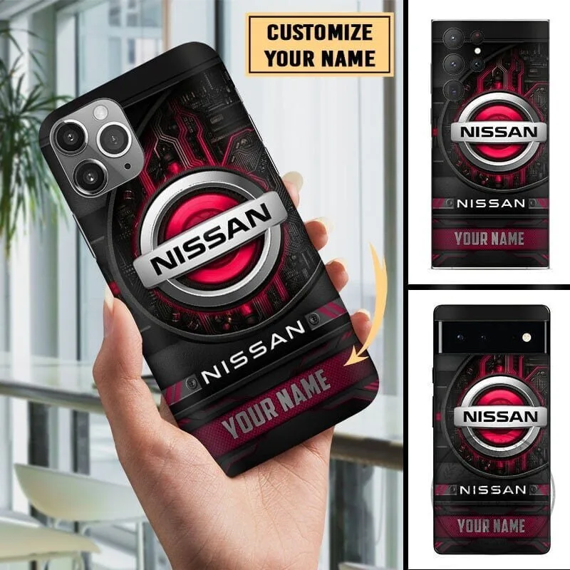 Nissan Custom Name Phone Case for iPhone and Android, Personalized Car Brand Accessory