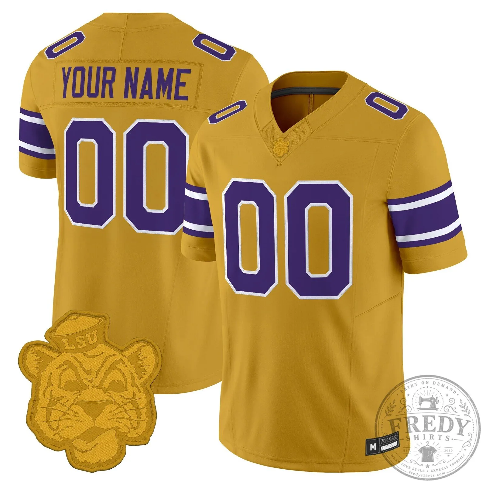 LSU Tigers Gridiron Gold Throwback Vapor Limited Custom Football Jersey