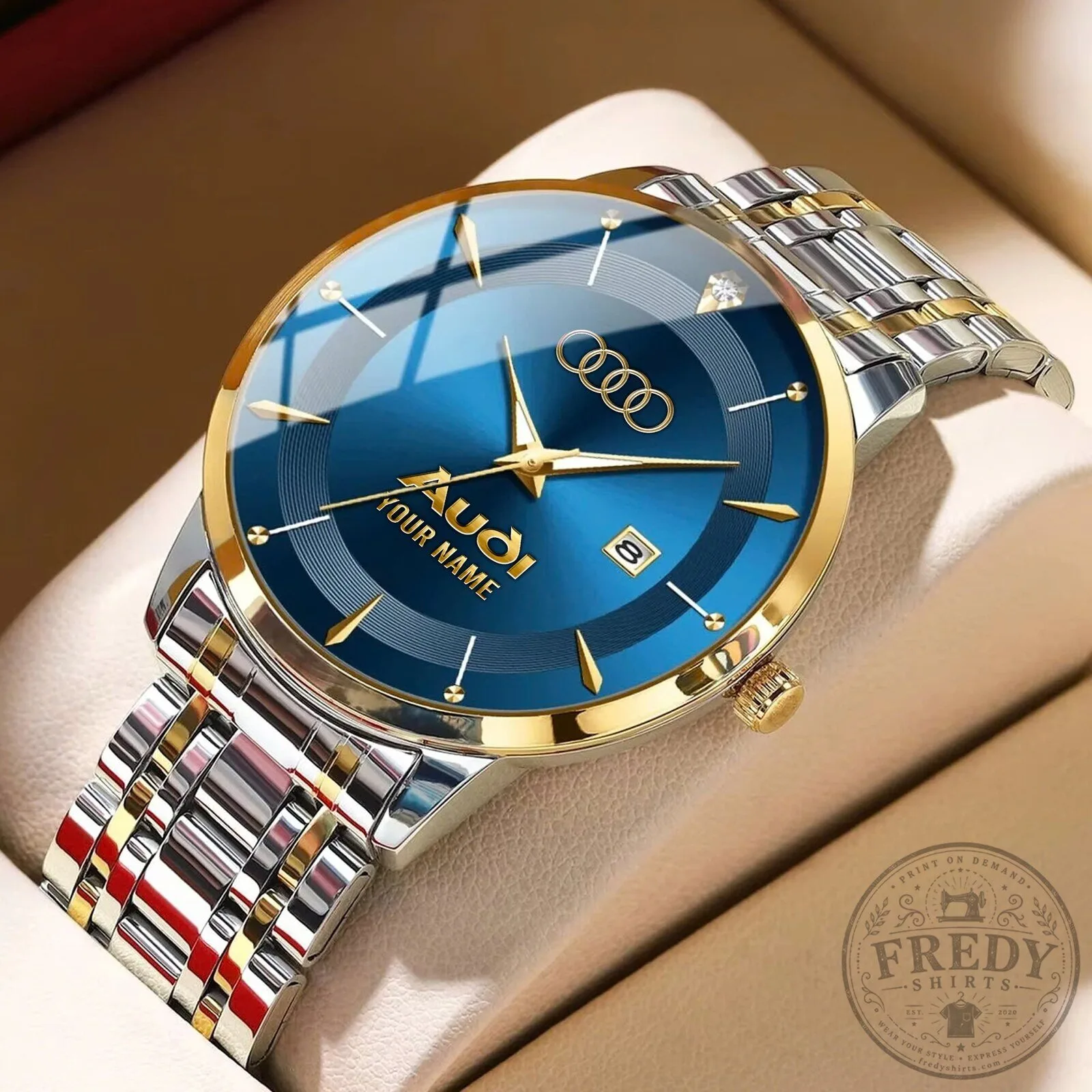 Audi Custom Name Men's Stylish Fashion Design Watch with Blue Dial 7 Audi Custom Name Men's Stylish Fashion Design Watch with Blue Dial