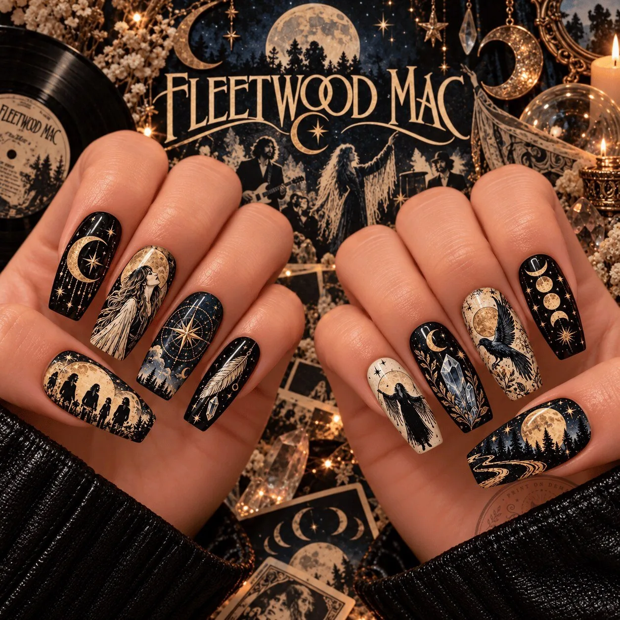 Celestial Press-On Nails Set: Moonlight Mystic by Fleetwood Mac
