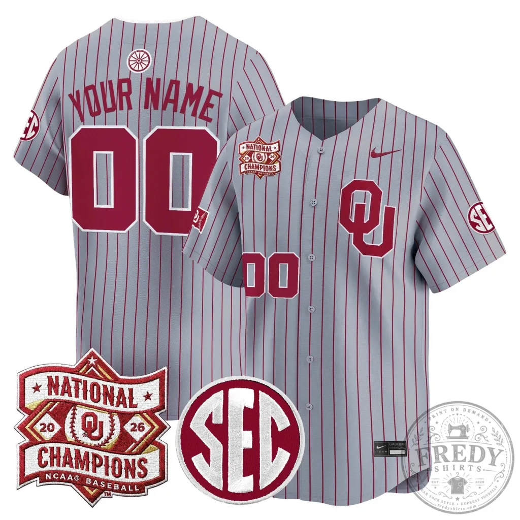 Oklahoma Sooners 2026 National Champions NCAA Baseball Jersey Oklahoma Sooners 2026 National Champions NCAA Baseball Jersey