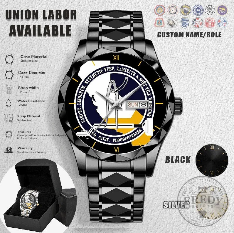 Southern California Floorcovering Union Labor Stainless Steel Watch