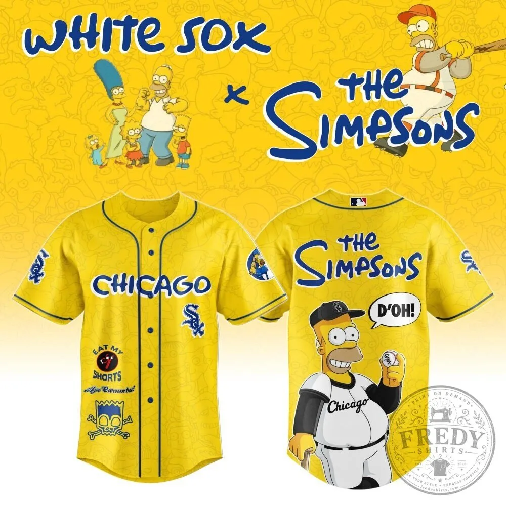 Chicago White Sox The Simpsons Homer Simpson Baseball Jersey 7 Chicago White Sox The Simpsons Homer Simpson Baseball Jersey