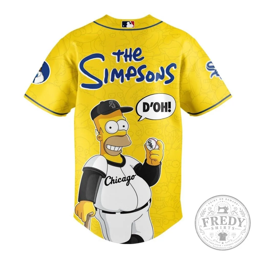 Chicago White Sox The Simpsons Homer Simpson Baseball Jersey 9 Chicago White Sox The Simpsons Homer Simpson Baseball Jersey