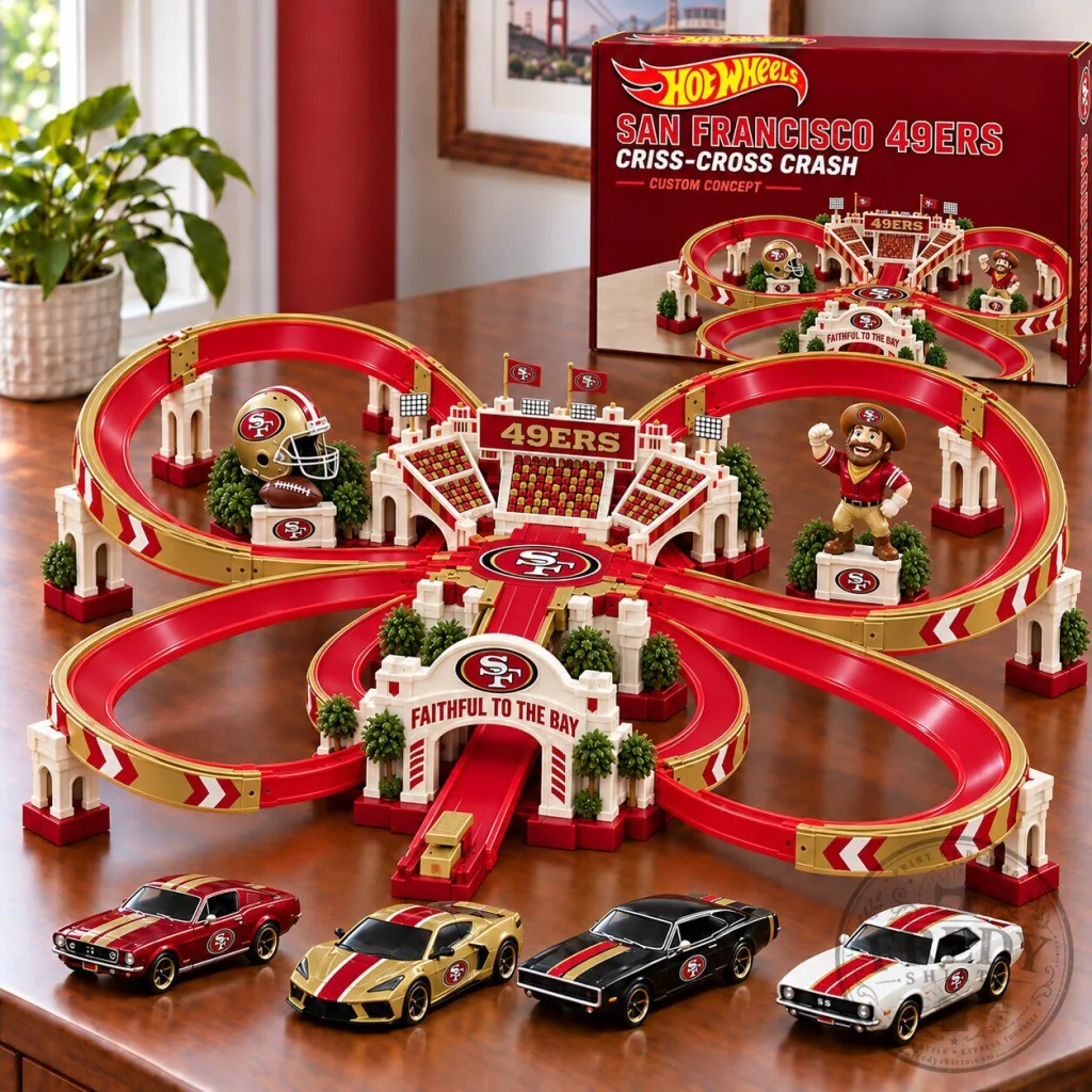 Hot Wheels San Francisco 49ers Criss-Cross Crash Custom Concept Toy Set Hot Wheels San Francisco 49ers Criss-Cross Crash Custom Concept Toy Set