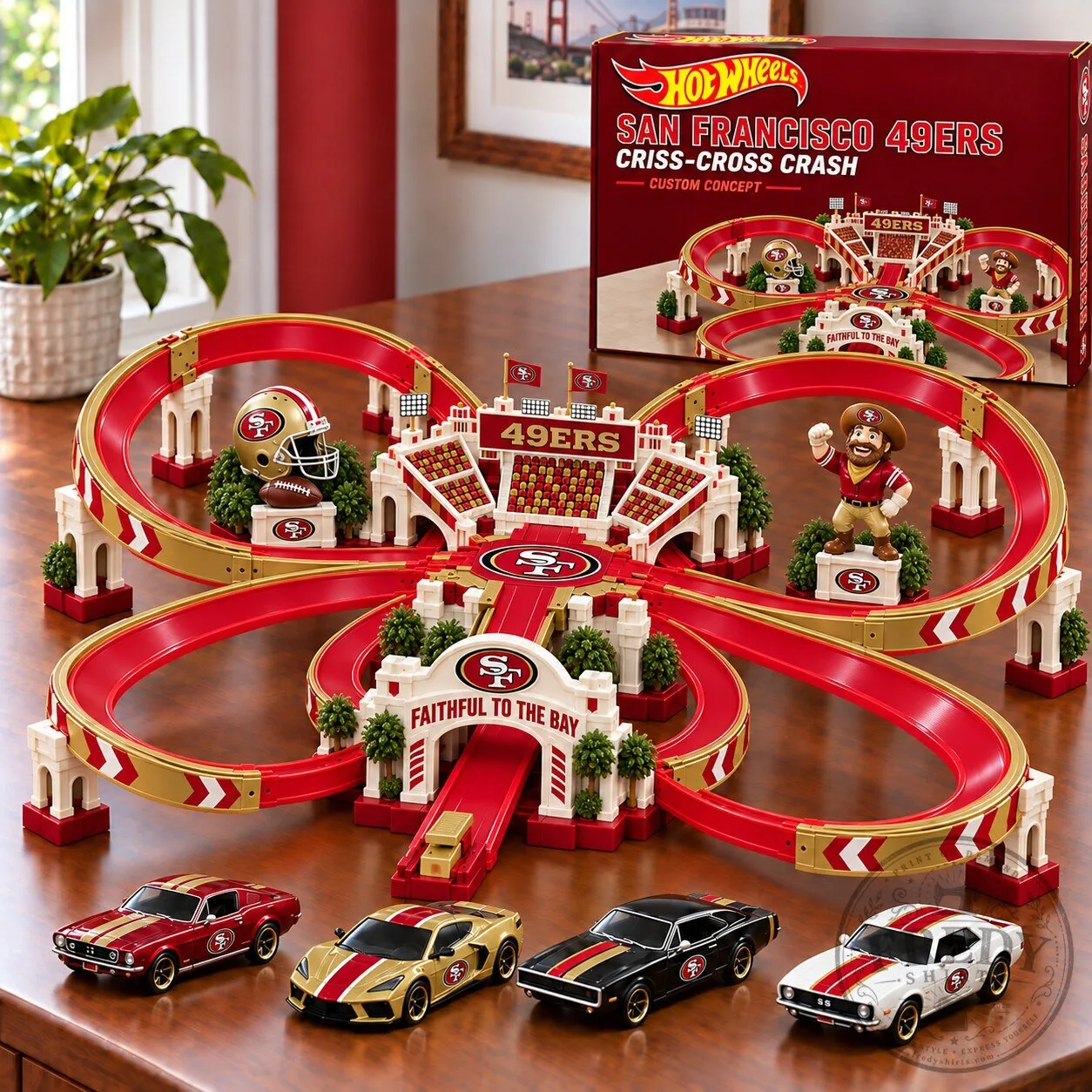 Hot Wheels San Francisco 49ers Criss-Cross Crash Custom Concept Toy Set 3 Hot Wheels San Francisco 49ers Criss-Cross Crash Custom Concept Toy Set