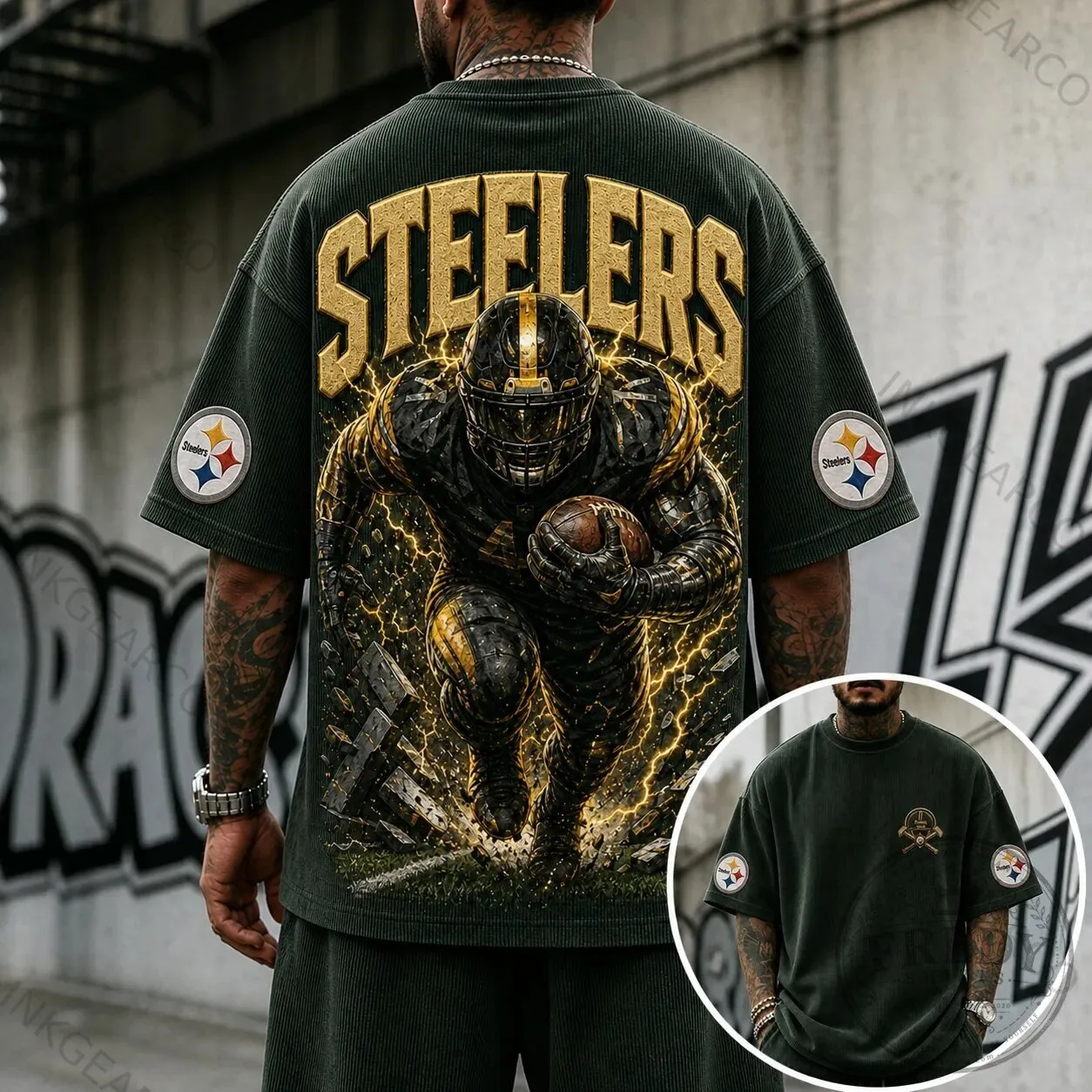 Pittsburgh Steelers American Football Player Graphic Oversized T-Shirt