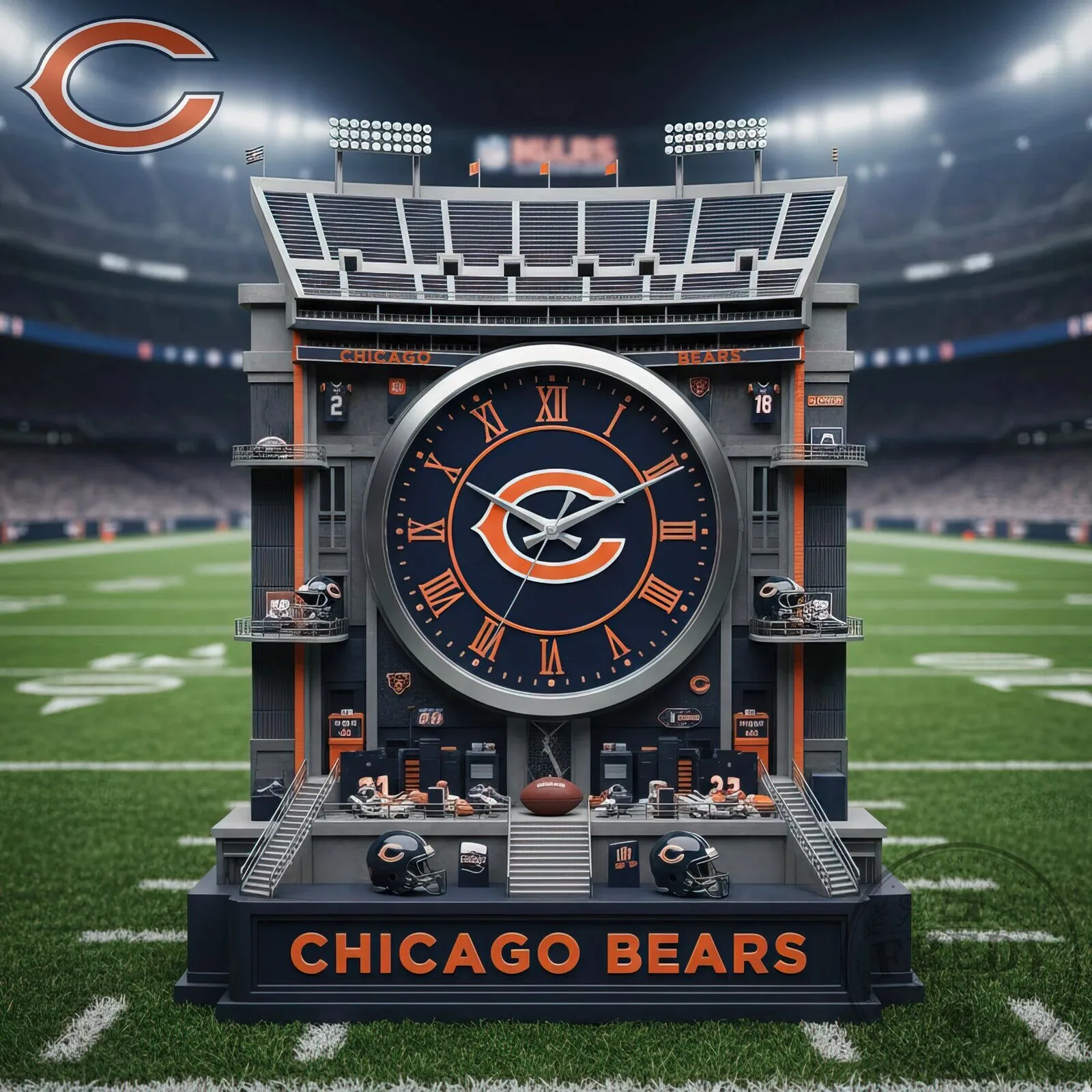 Chicago Bears Football Stadium Decorative Wall Clock