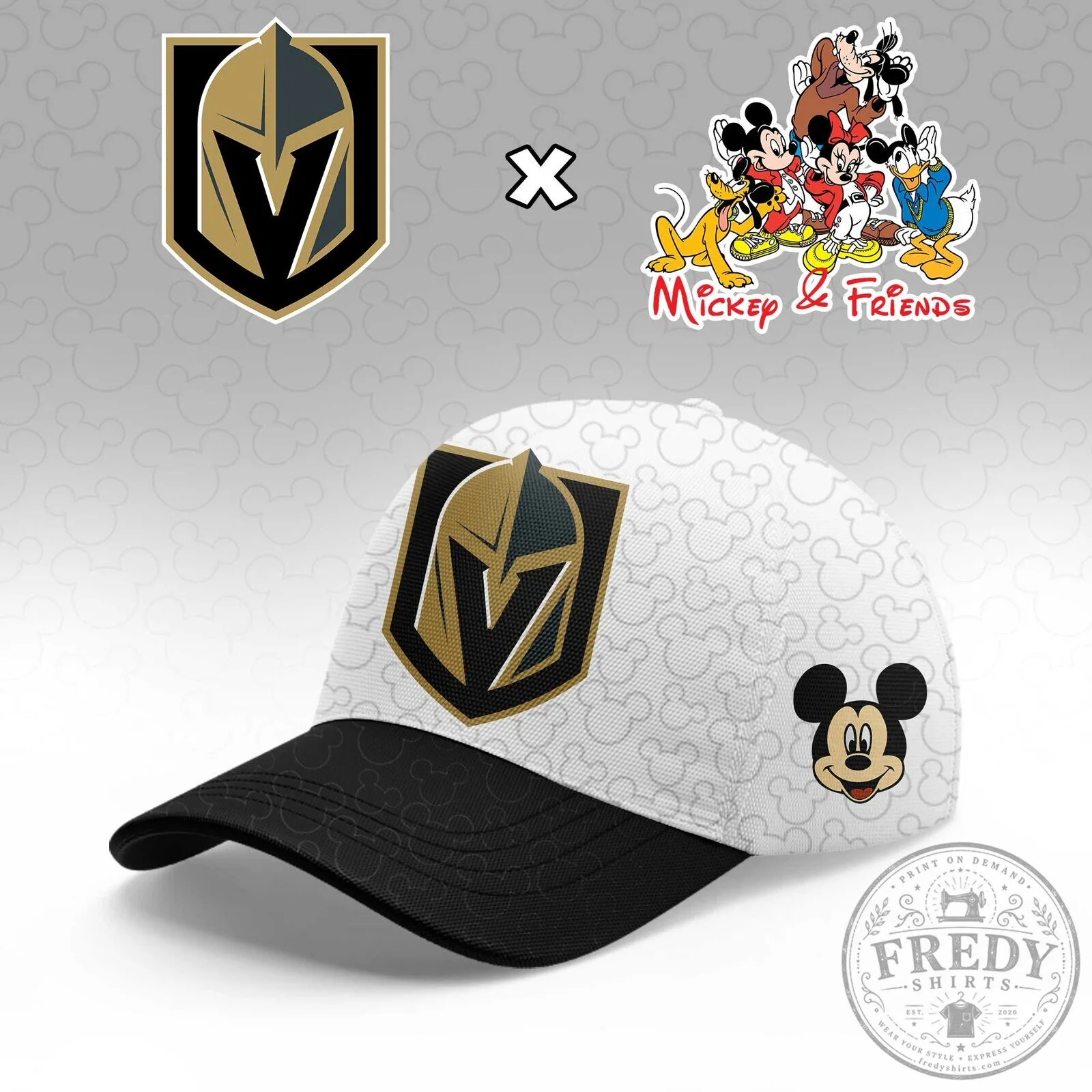 Vegas Golden Knights Mickey Mouse and Friends Custom Hockey Jersey 9 Vegas Golden Knights Mickey Mouse and Friends Custom Hockey Jersey