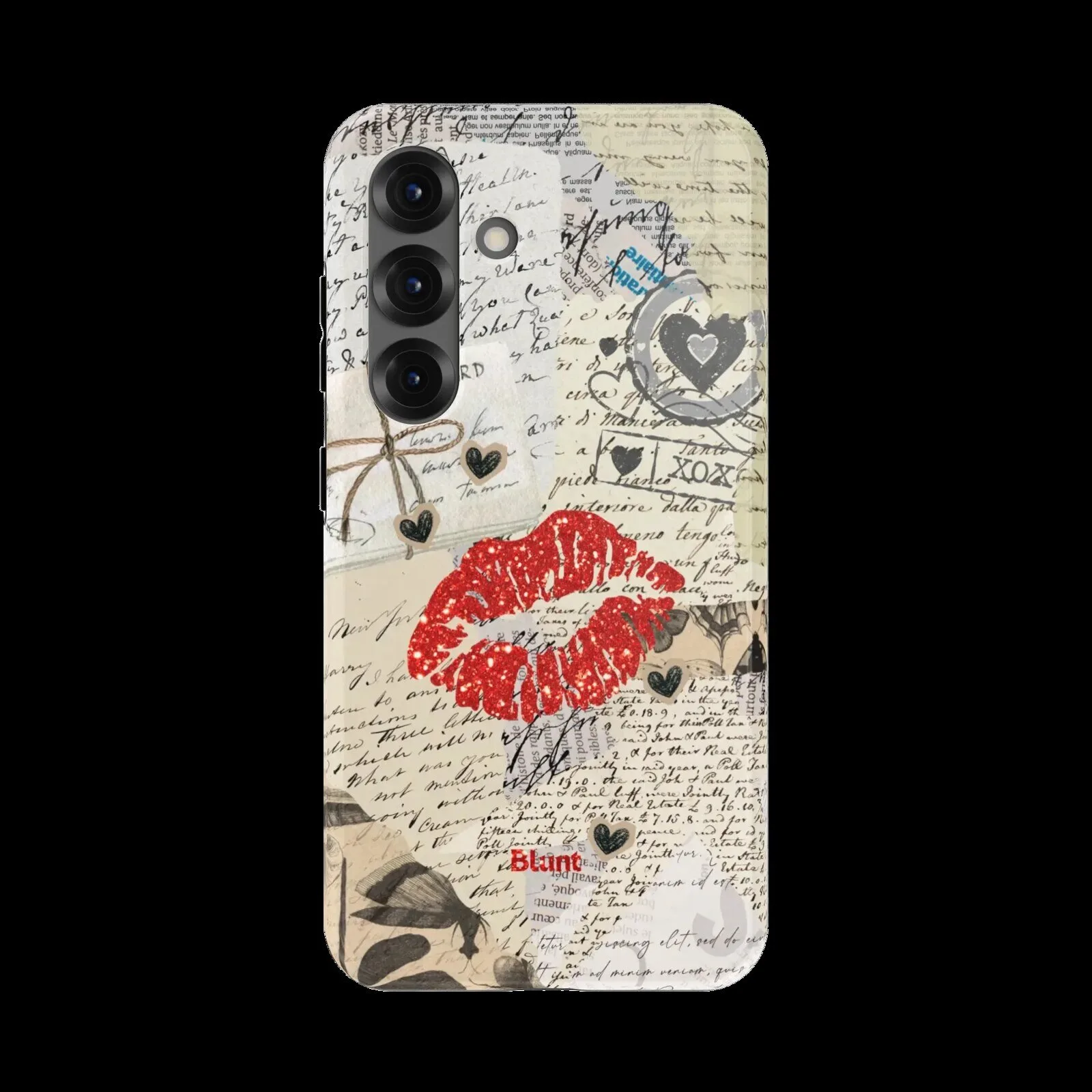 Vintage Love Letter Romantic Red Kiss Lips Samsung Phone Case