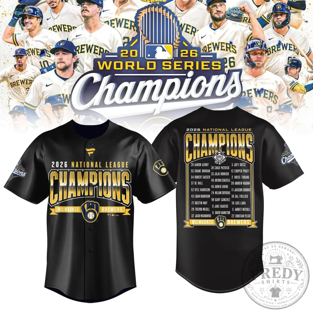 2026 National League Champion Jersey for Milwaukee Brewers 2026 National League Champion Jersey for Milwaukee Brewers