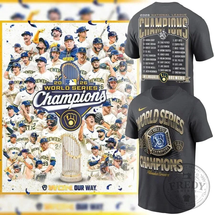Milwaukee Brewers 2026 World Series Champions Roster Gray T-Shirt